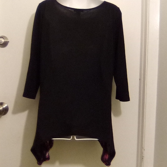 Asymmetrical Top With Accent Beads and Shark Bite Hem - Picture 8 of 10
